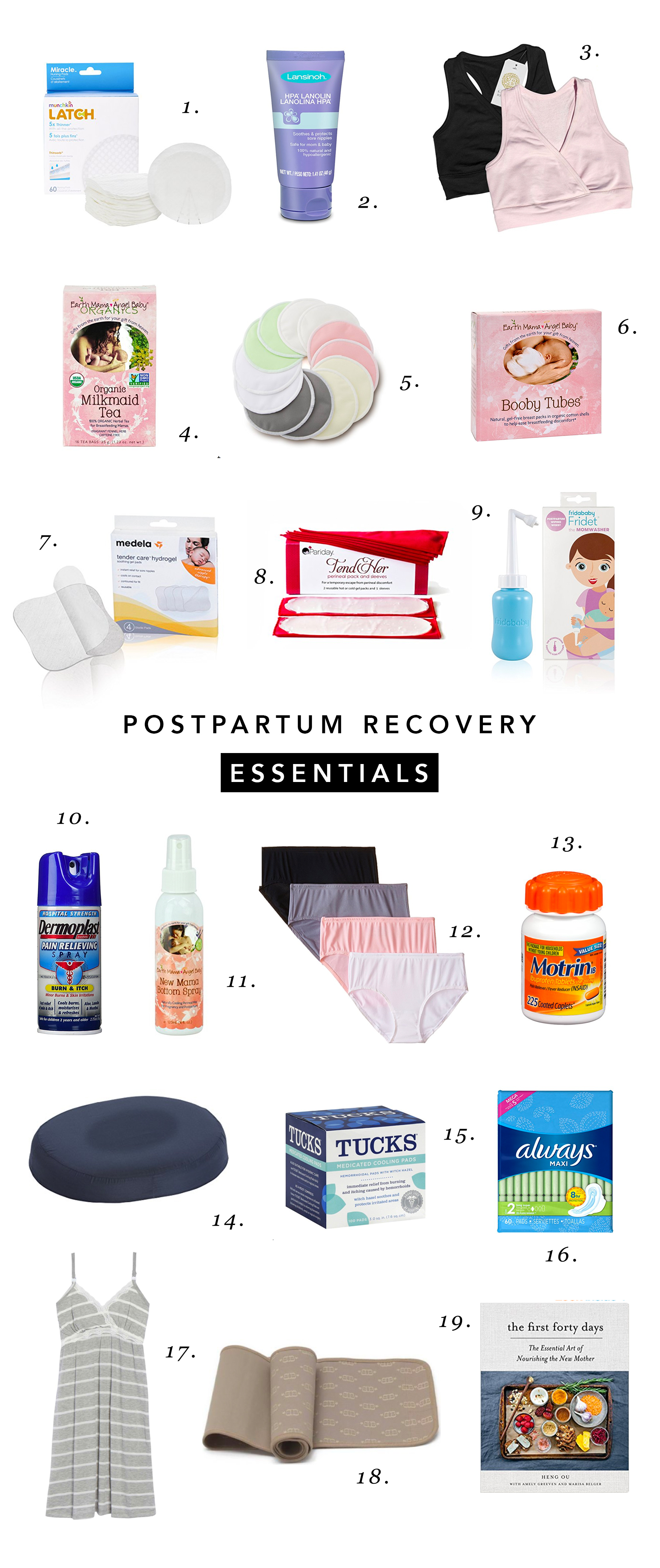 postpartum recovery essentials 