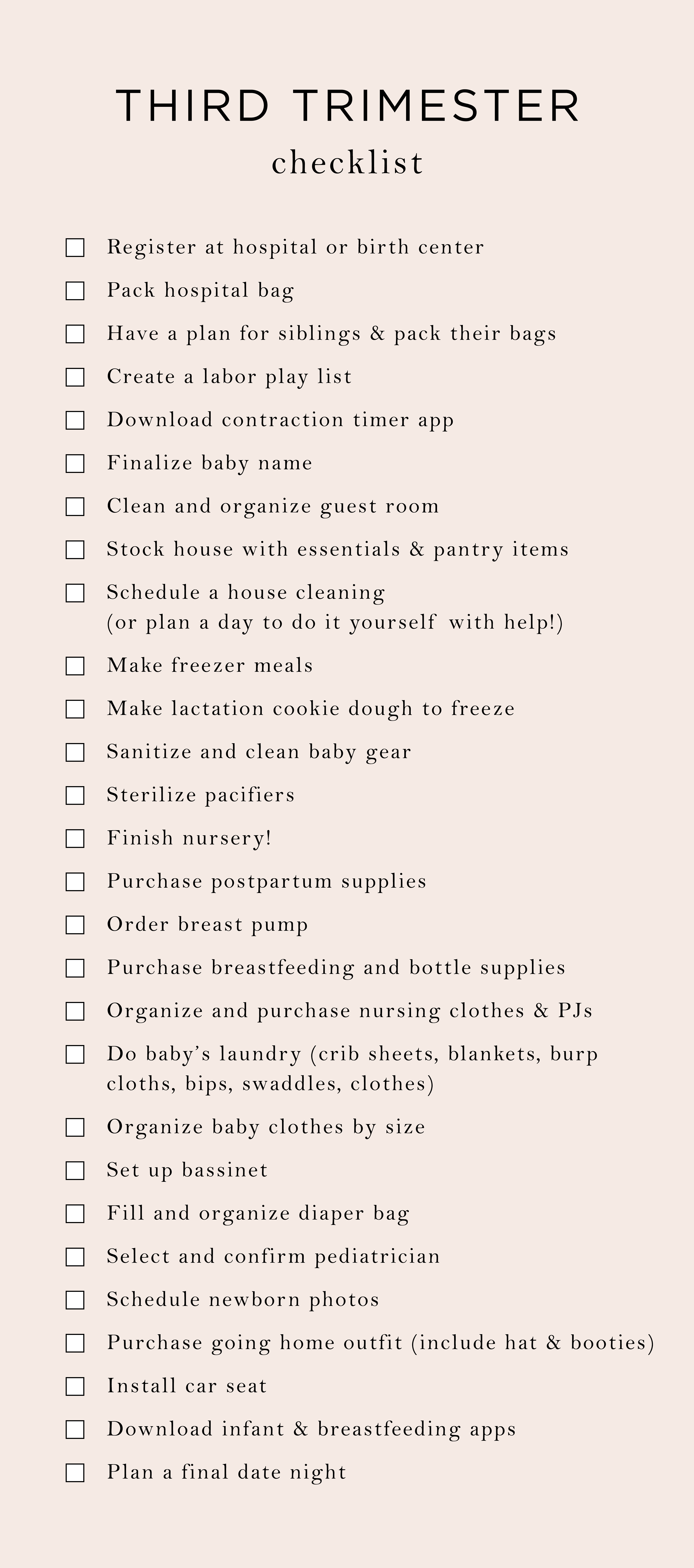 Everything On My 3rd Trimester To-Do List - The Mama Notes