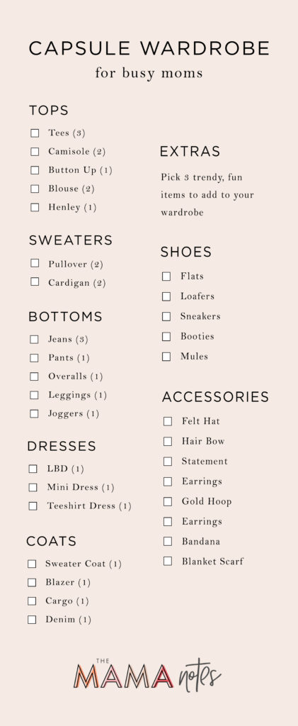 Capsule Wardrobe Checklist - The Mama Notes