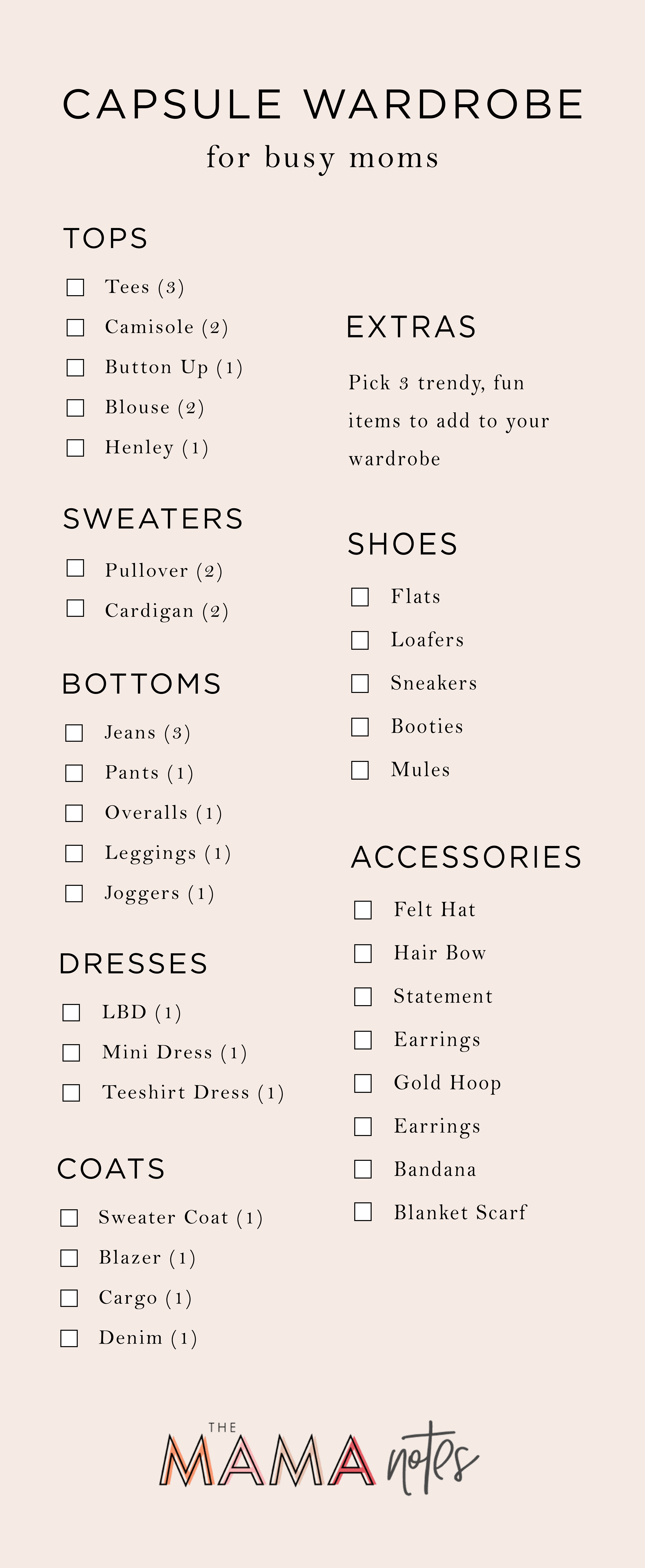 capsule wardrobe checklist 