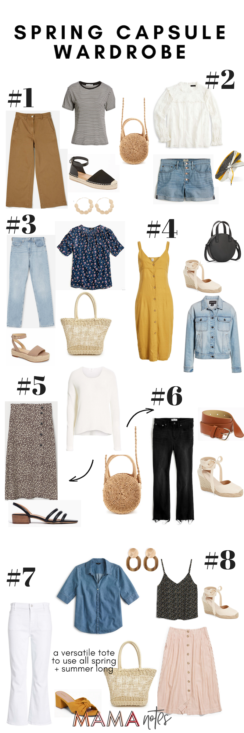 23 Spring Outfit Ideas Mix & Match From Our Capsule Wardrobe - Mama Notes